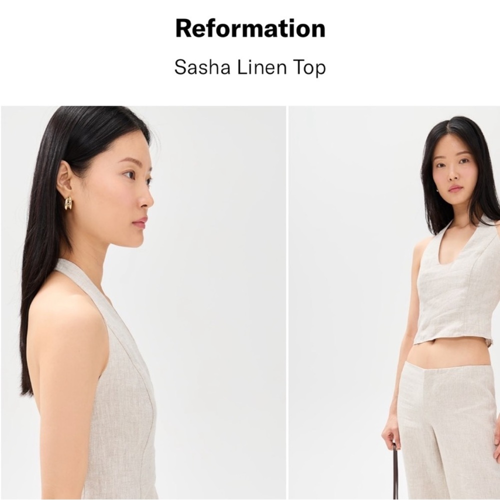 NWT • Sasha linen top in oatmeal - size 0 - Picture 5 of 7